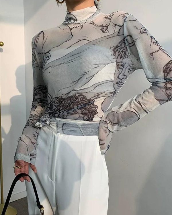 Renaissance Heads Mesh Top