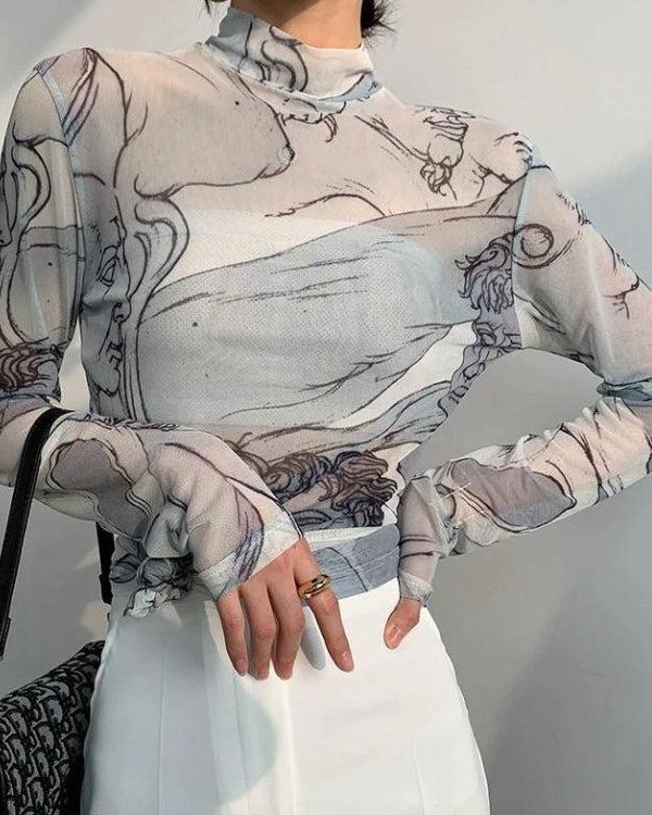 Renaissance Heads Mesh Top