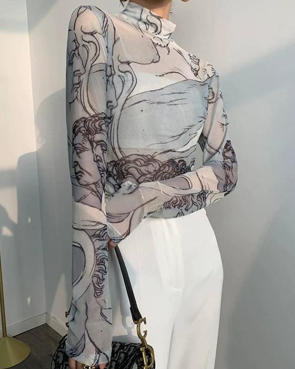 Renaissance Heads Mesh Top