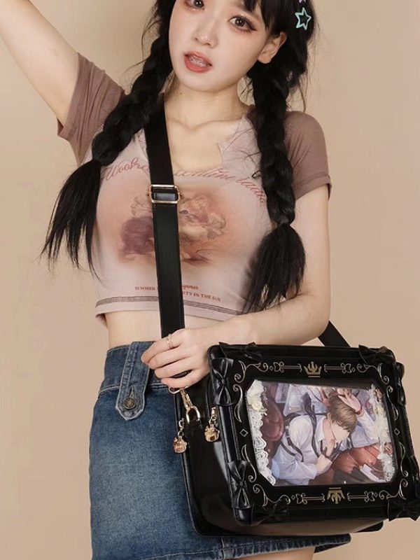 Retro Picture Frame Embossing Tote Bag