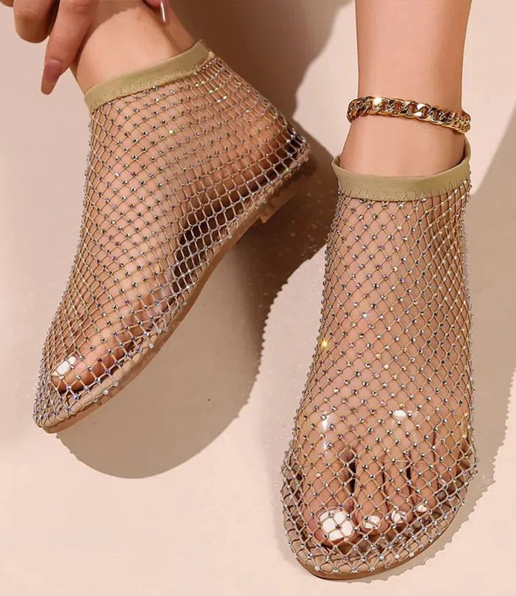 Rhinestone Fishnet Ballerina Flats Rhinestone Fishnet Ballerina Flats
