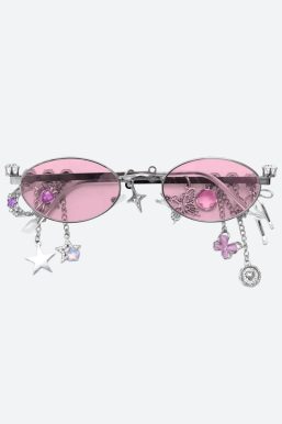 Rhinestone Oval Glasses