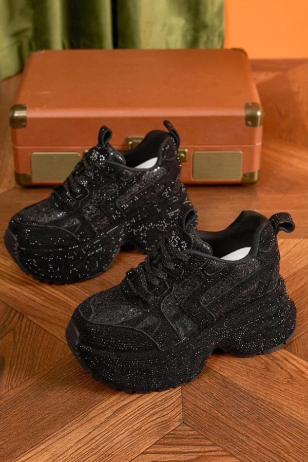 Rhinestone Platform Sneakers