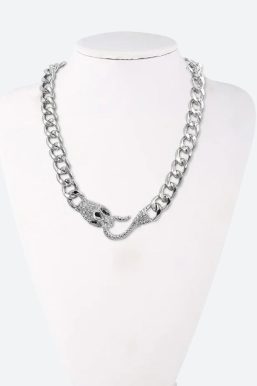 Rhinestone Snake Necklace