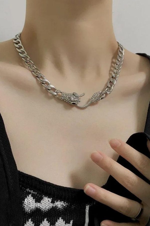 Rhinestone Snake Necklace
