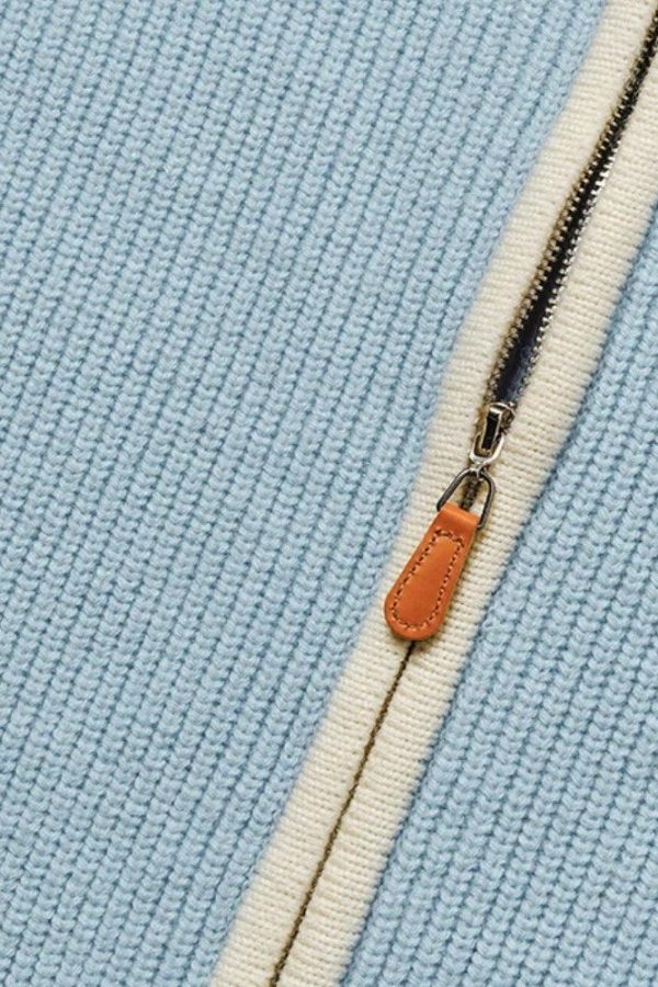 Ribbed Double Zip-Up Cardigan