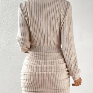 Ribbed Knit Mini Dress