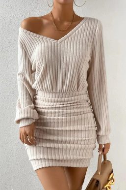 Ribbed Knit Mini Dress
