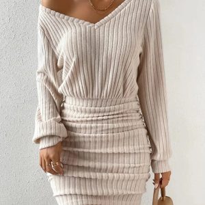 Ribbed Knit Mini Dress