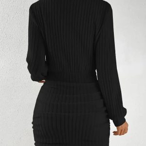 Ribbed Knit Mini Dress