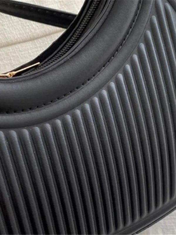 Ribbed Top-Handle Bag