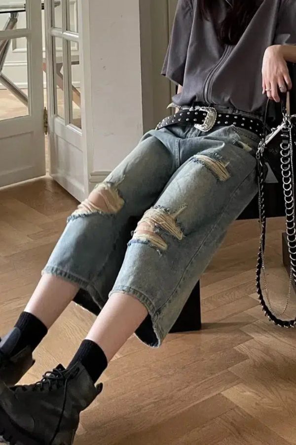 Ripped Jean Shorts