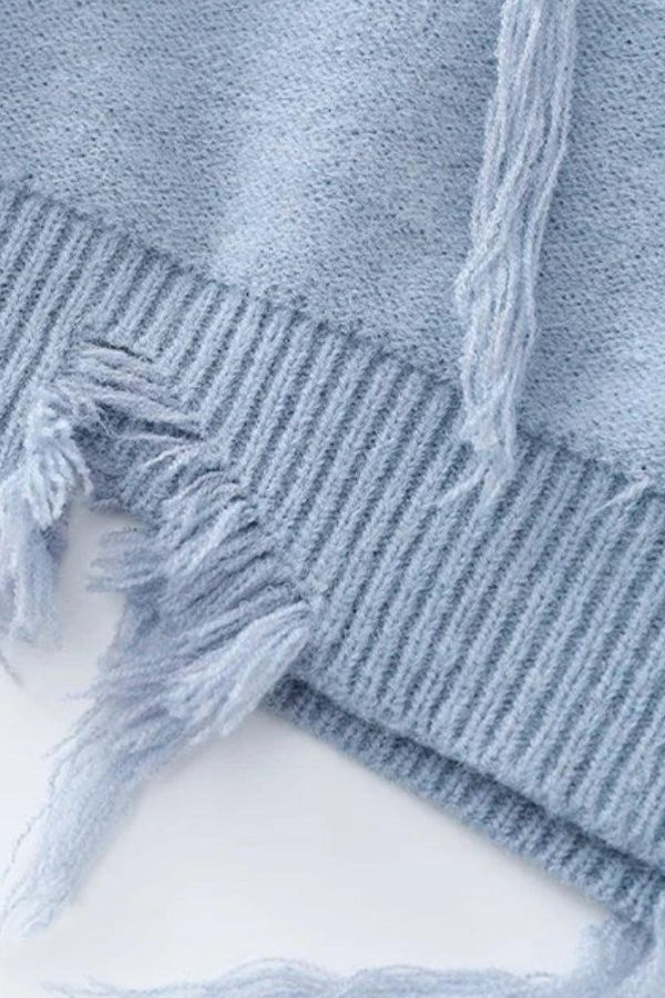 Ripped Tasseled Sweater Vest