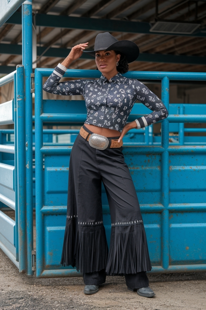 Rodeo Outfits for Black Women Baddie: Western Chic outfit idea