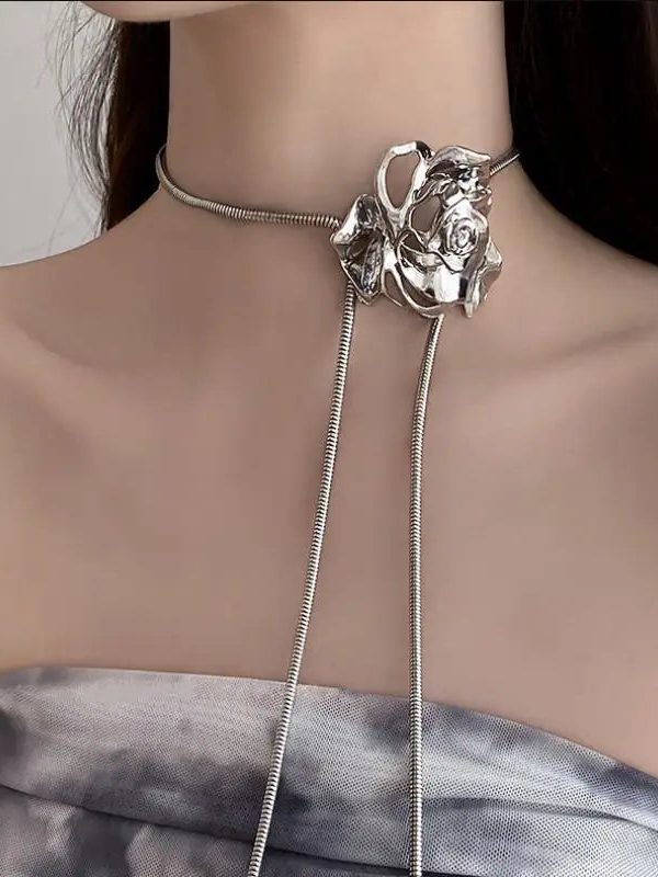 Rose Bolo Lariat Necklace