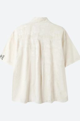 Rose Embroidery Tie Shirt