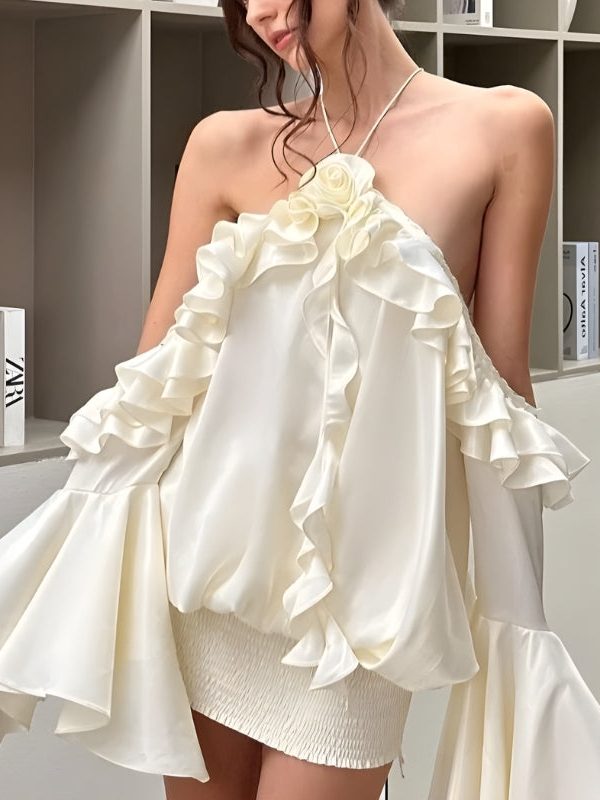 Rose Ruffled Mini Dress