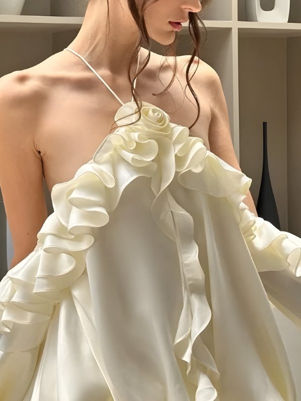 Rose Ruffled Mini Dress