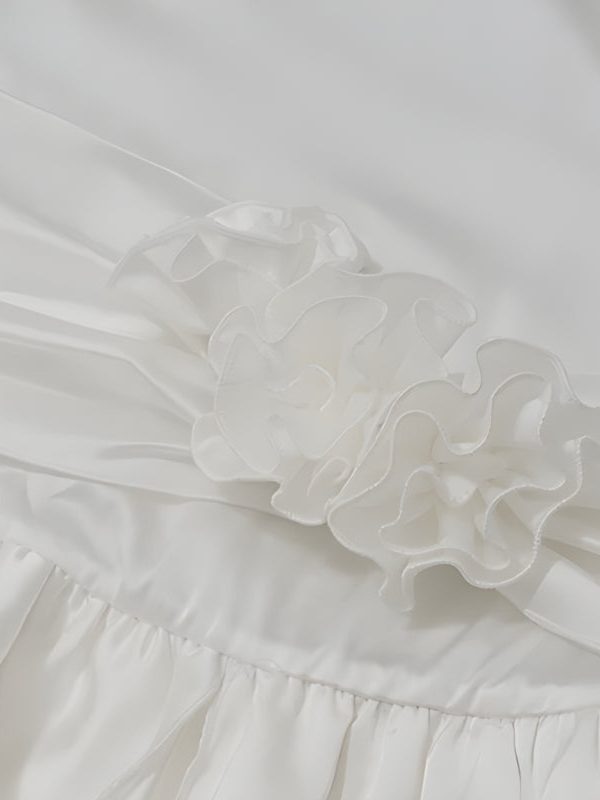 Rose Satin Backless Mini Dress