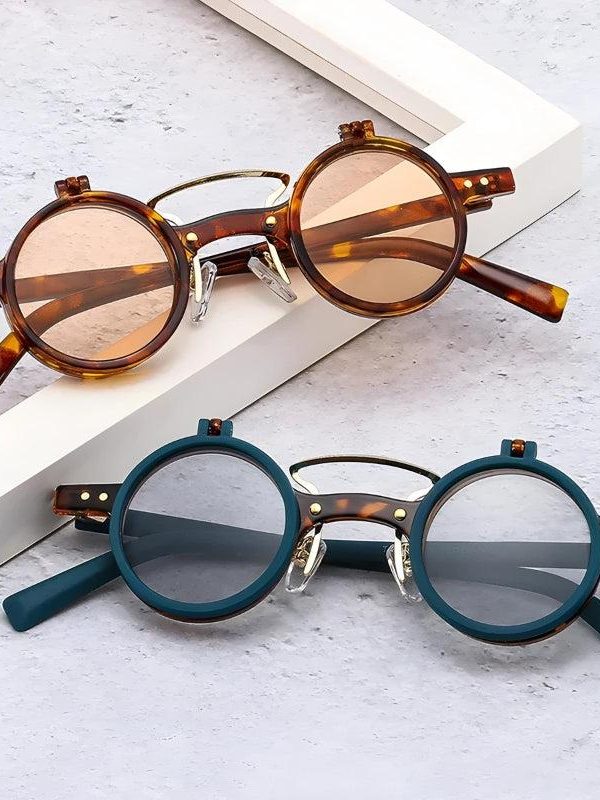 Round Flip-up Sunglas - My Belly Button Piercing is Red Around the Top Hole