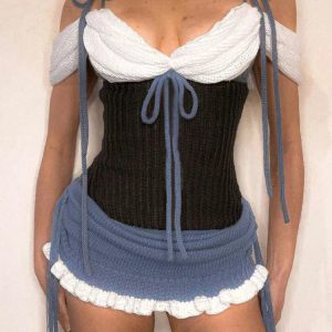 Ruched Knitted Mini Dress