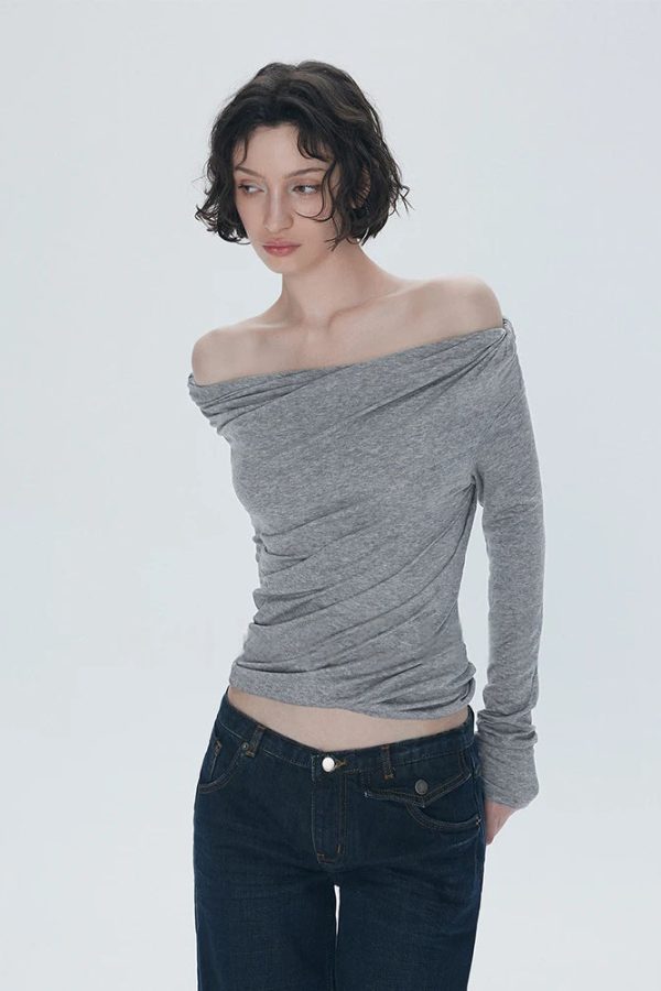 Ruched One-Shoulder Top