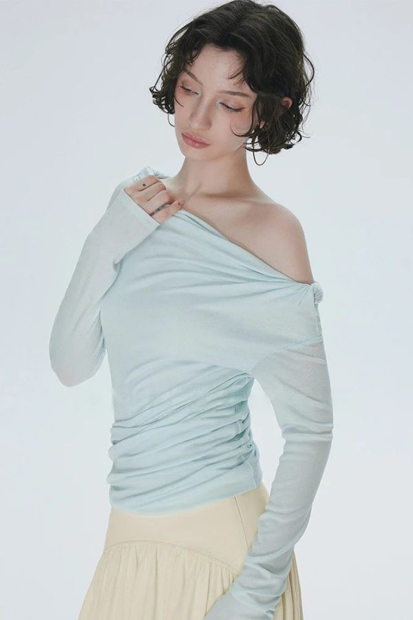 Ruched One-Shoulder Top
