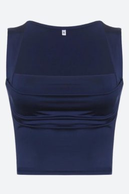 Ruched Square Neck Tank Top