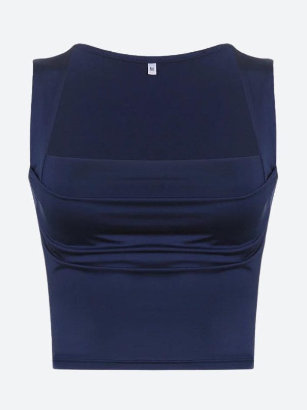 Ruched Square Neck Tank Top