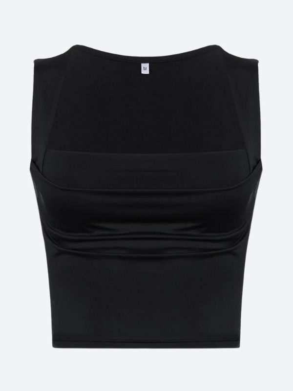 Ruched Square Neck Tank Top