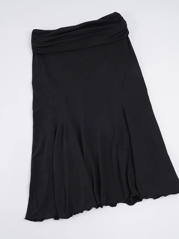 Ruched Waist Midi Skirt