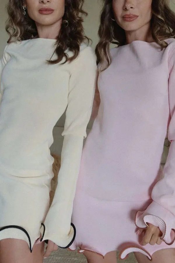 Ruffled Hem Mini Dress