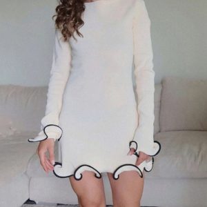 Ruffled Hem Mini Dress