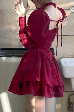 Ruffled Layered Corset Mini Dress