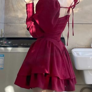 Ruffled Layered Corset Mini Dress