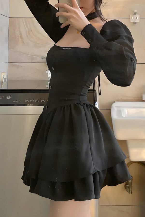 Ruffled Layered Corset Mini Dress