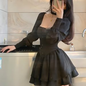 Ruffled Layered Corset Mini Dress