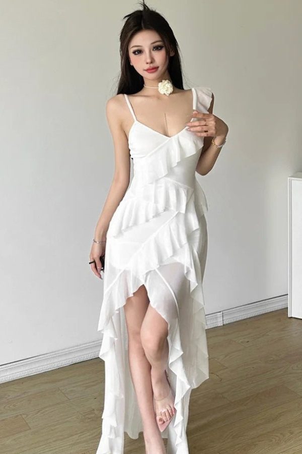 Ruffled Mullet Mini Dress