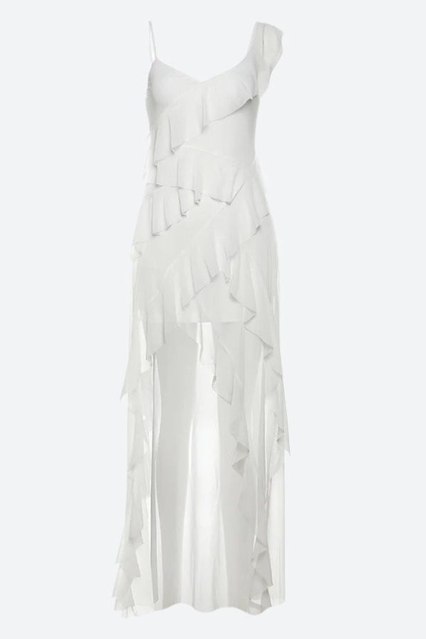 Ruffled Mullet Mini Dress