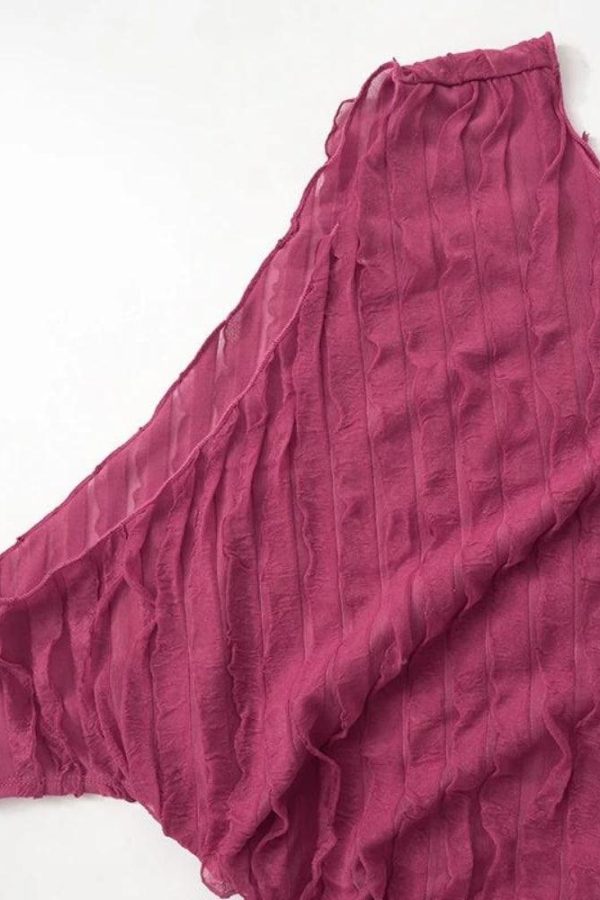 Ruffled One Shoulder Top & Mini Skirt Two Piece Set