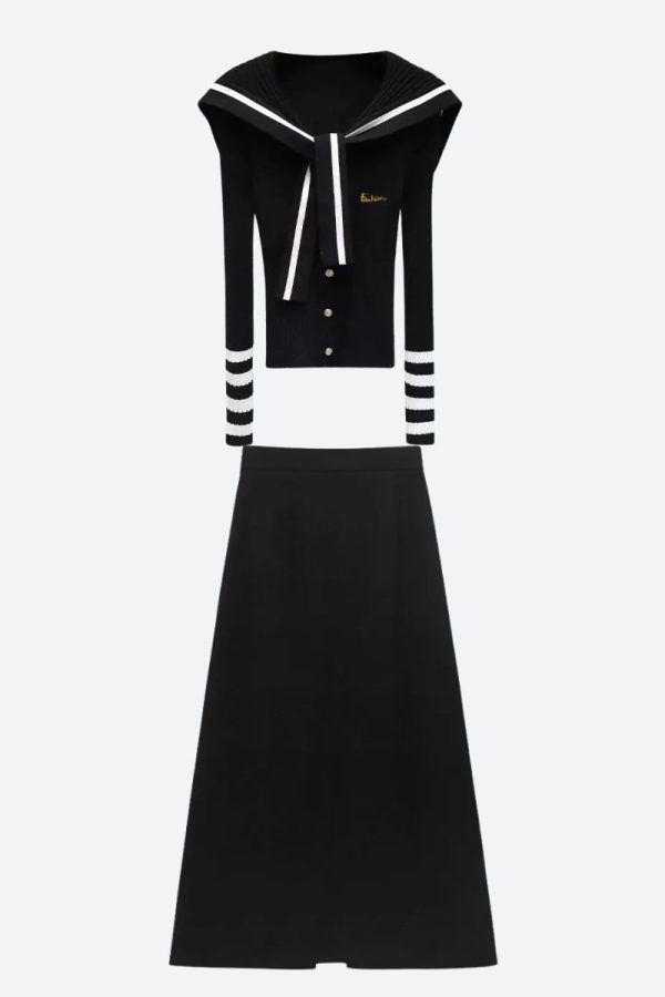 Sailor Top & Maxi Skirt Two Piece Set