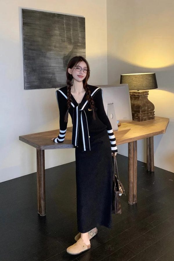 Sailor Top & Maxi Skirt Two Piece Set