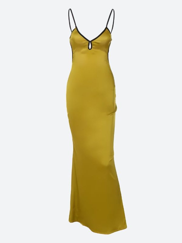 Satin Backless Maxi Dress
