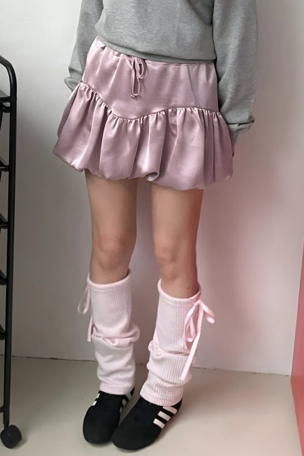 Satin Bubble Mini Skirt