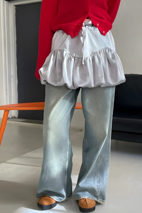 Satin Bubble Mini Skirt