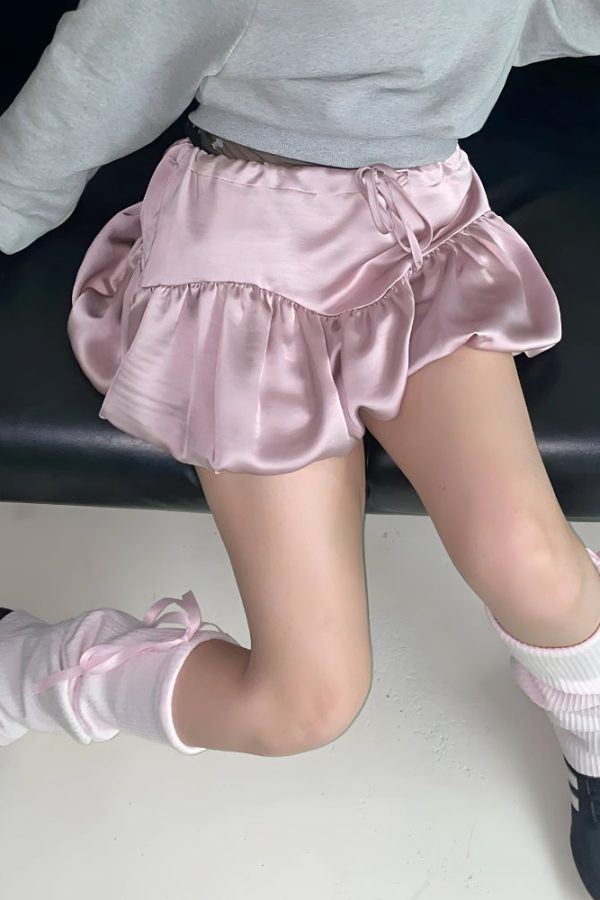 Satin Bubble Mini Skirt