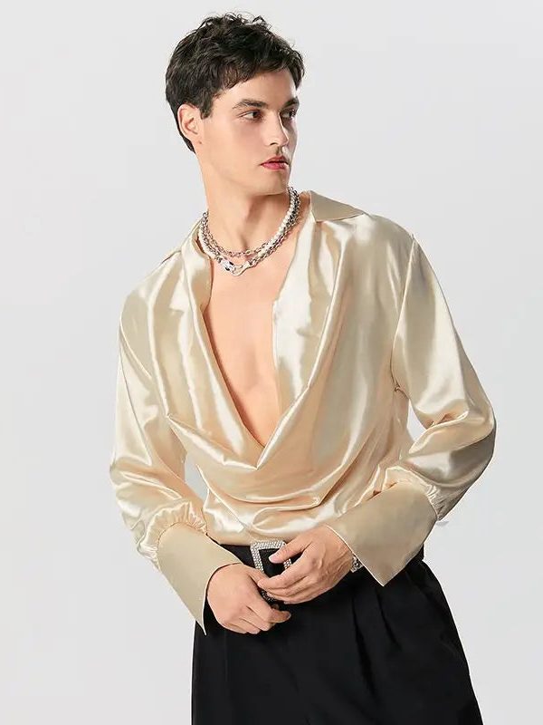Satin Cowl Neck Shirt