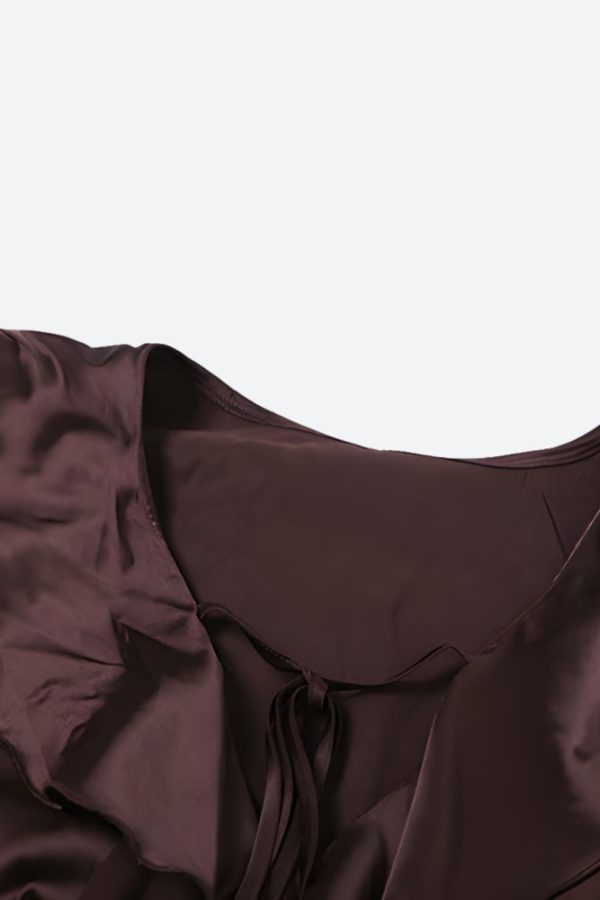 Satin Ruffled Mini Dress