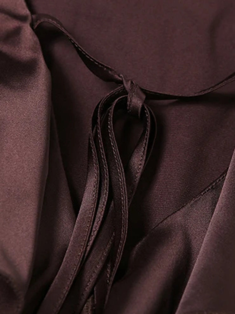 Satin Ruffled Mini Dress Satin Ruffled Mini Dress