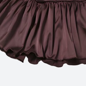Satin Ruffled Mini Dress